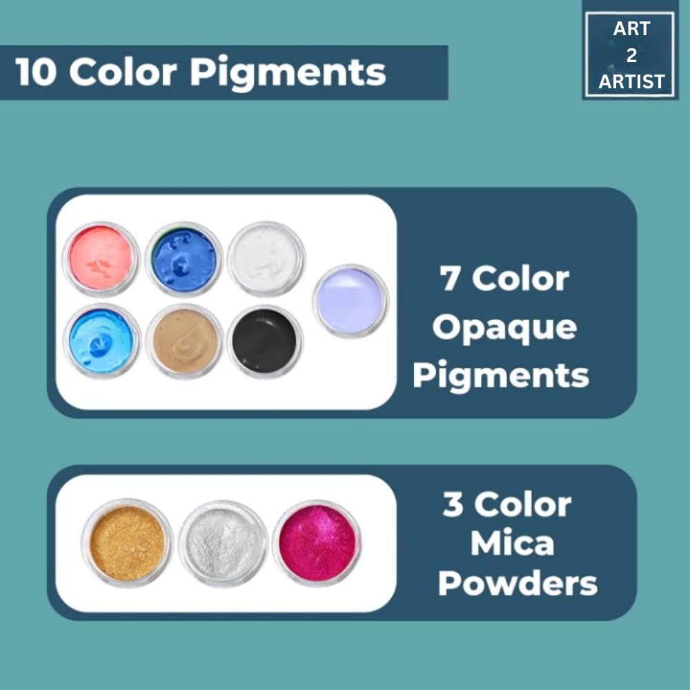 ART2ARTIST DIY Resin Art Clock Making Kit - Resin, 12" Round MDF Sheet, Pigments, Clock Machine, and More |