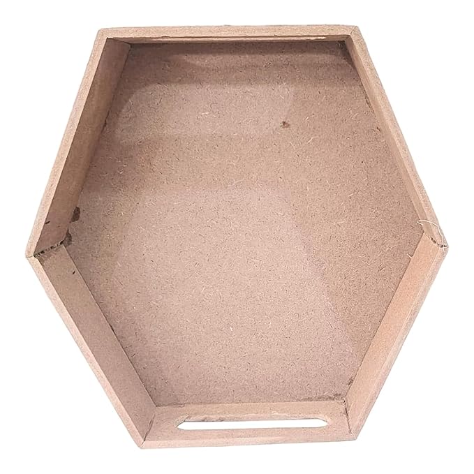 ART2ARTIST MDF Wooden Hexagon Serving Tray - Elegant and Functional Design for Serving Food and Drinks - Ideal for Home and Parties - Handcrafted from Wood (1)