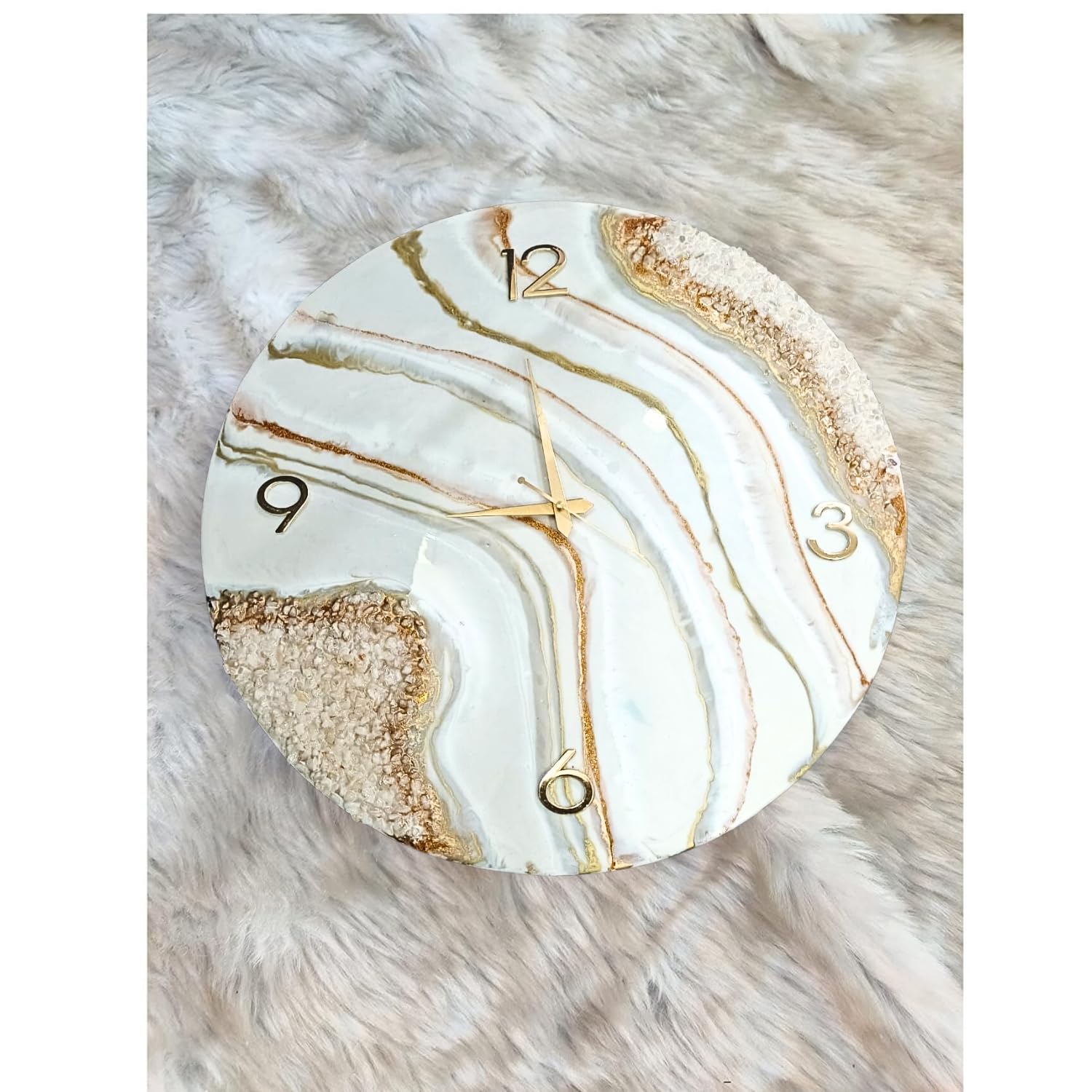 ART2ARTIST Hand Made Resin Wall Clock on MDF Base, Abstract Resin Clock, Living Room Clock,Wall Clock for Home Decor, Epoxy Art, Colorful Wall Art (20 Inches