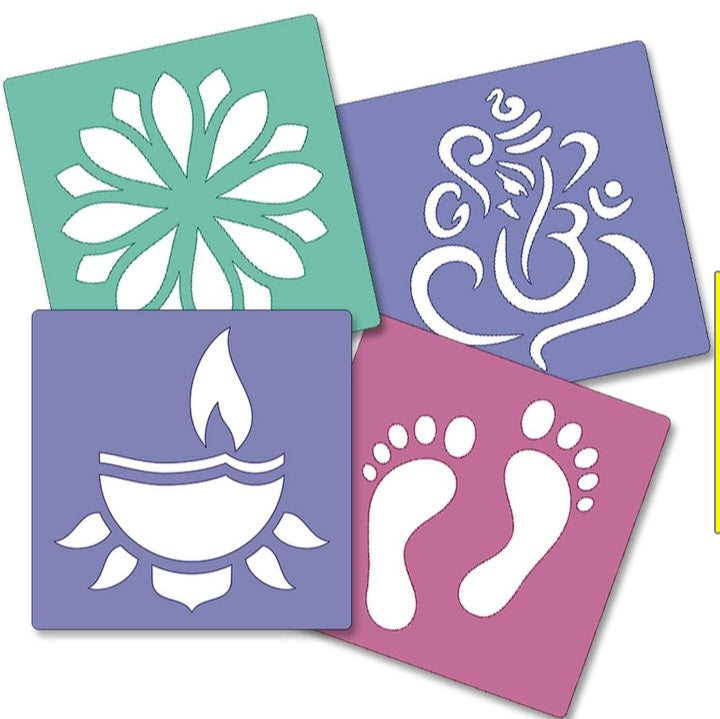 Rangoli Kit (Rangoli Powder, Stencils, and Fillers)