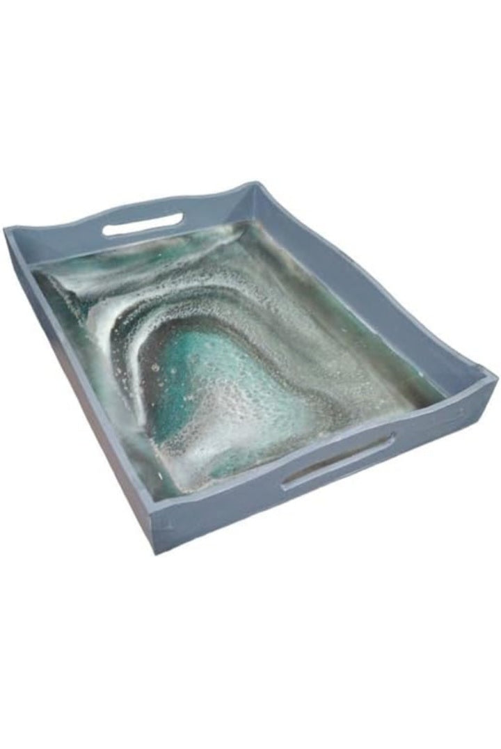 ART2ARTIST Resin Platter & Tray with Handle | Serving Platter/Tray for Home & Dining Table | Multipurpose Tray | Water & Heat Resistant Durable | Showpiece Platters/Tray
