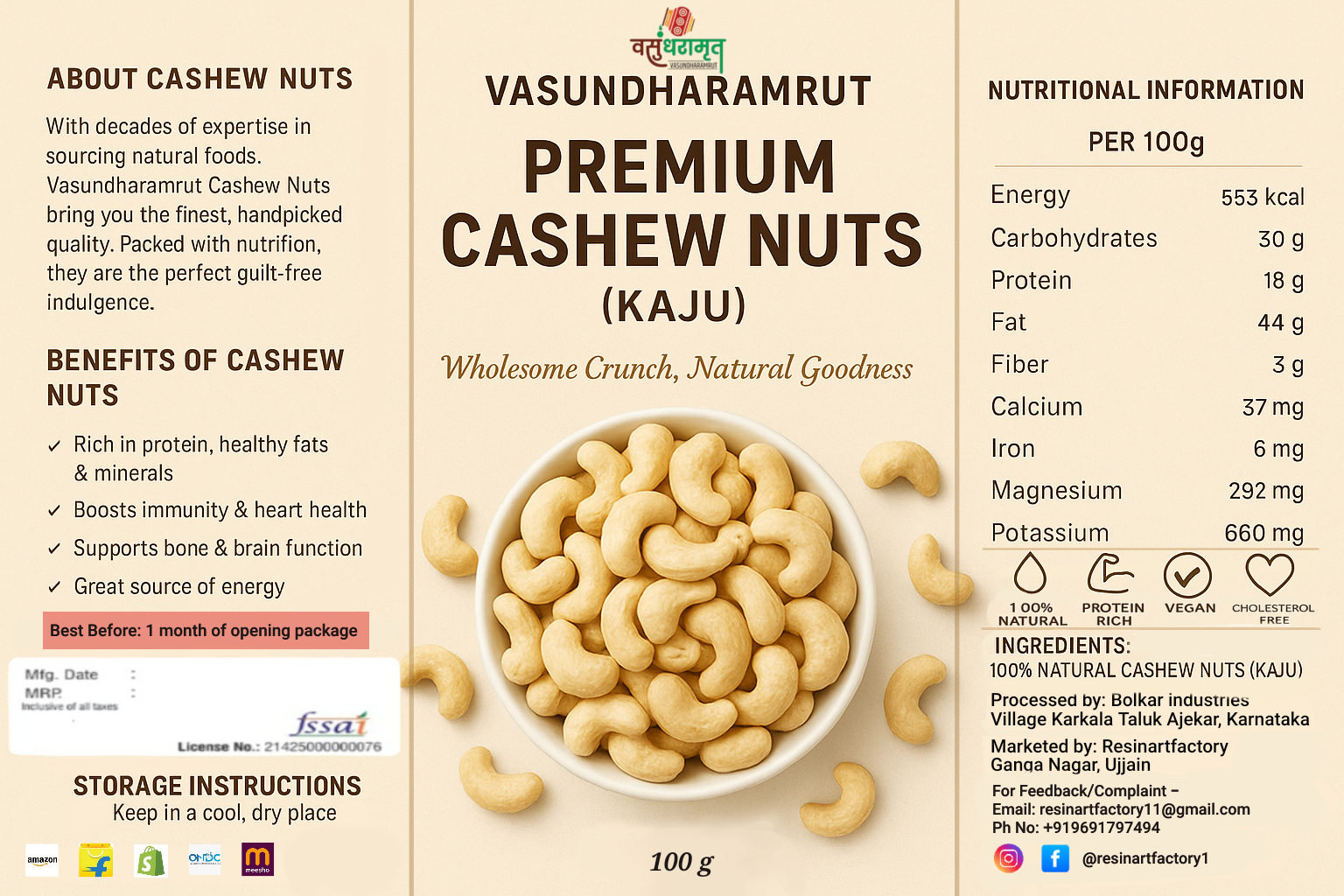 Premium Roasted Cashew Nuts