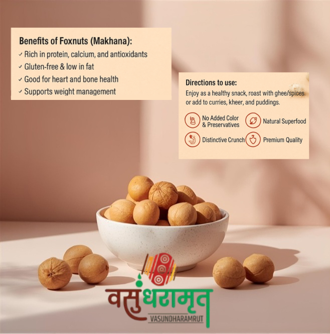Art2artist Vasundharamrut Organic Foxnuts (Makhana) – Protein-Rich, Gluten-Free Superfood Snack