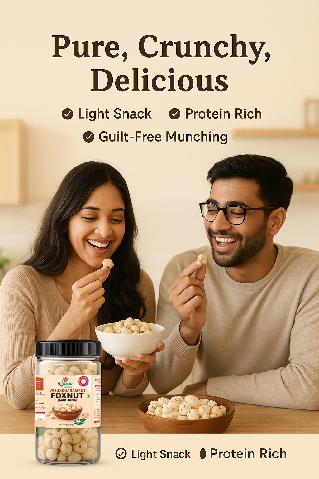 Art2artist Vasundharamrut Organic Foxnuts (Makhana) – Protein-Rich, Gluten-Free Superfood Snack
