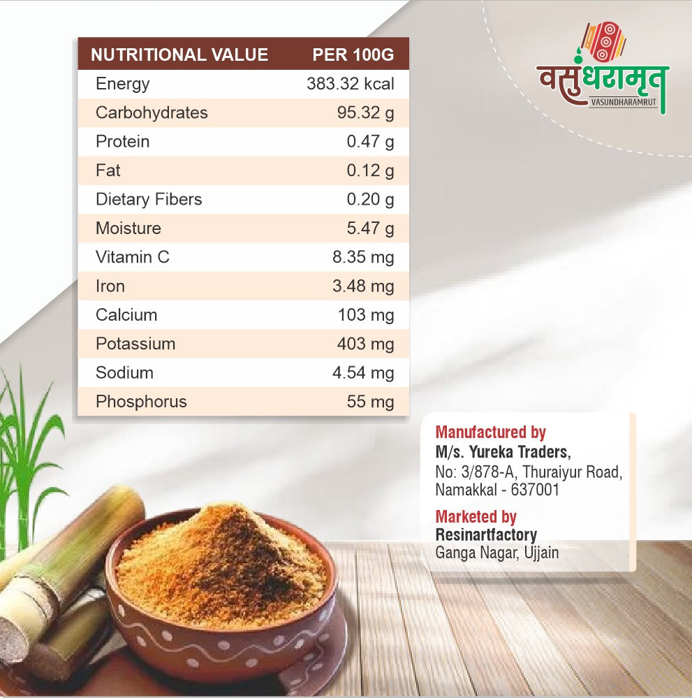 ART2ARTIST Desi Jaggery/Gur/Gud Powder - 1 KG |Fine Granular|Healthy Sugar Subsitute,Unbleached Jaggery